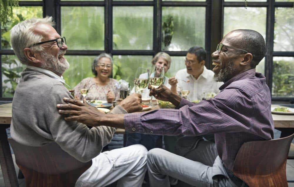 Elderly Group of friends spending time together