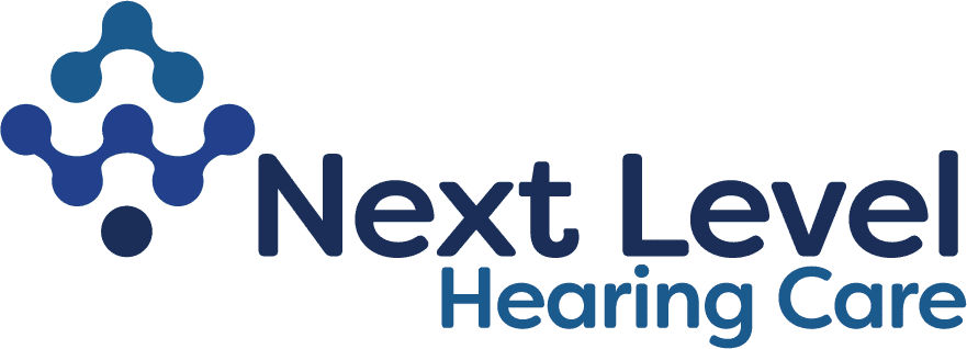 The official logo of NextLevel Hearing, with no padding, emphasizes the brand's name.